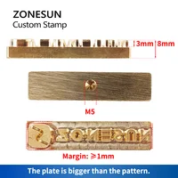 ZONESUN Custom Logo Leather Stamp Hot Brass Branding Iron Brand Heating On Wood Paper DIY Gift Personalized Stamping Mold 2