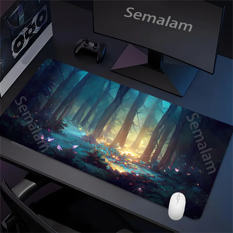 Enchanted Forest Gaming Mouse Pad – Non-Slip Rubber Base, Washable Desk Accessory for Home & Office Decor (35x60)