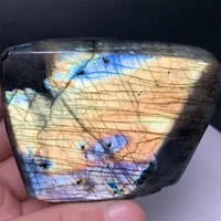 Spécimens minéraux de Labradorite de lumière verte jaune naturelle brillante, pierres pour animaux de compagnie bien polies, perles de pierre de Labrador clair bleu violet 3