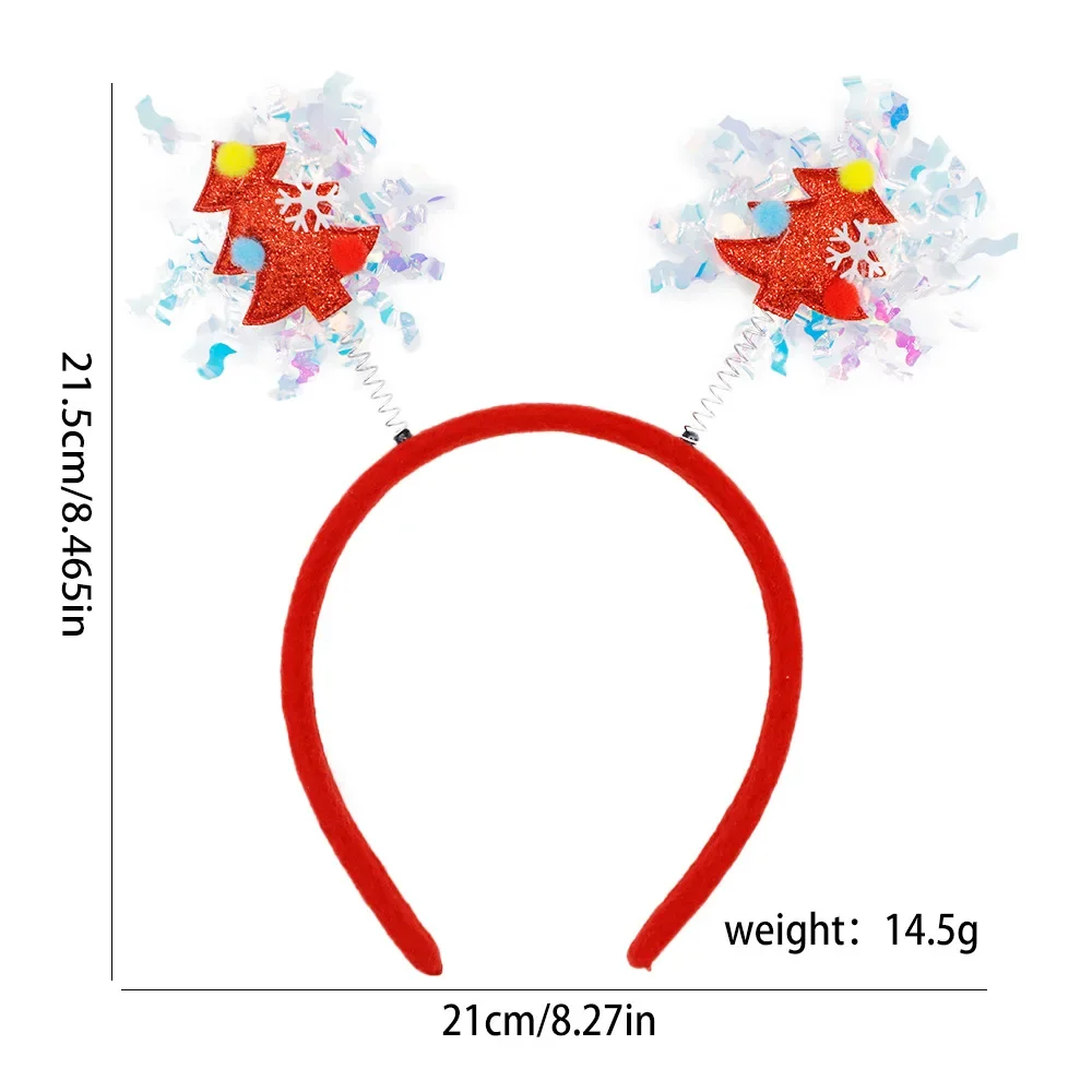 2pcs Hairbands Christmas Trees Cute Hair Accessories Butterfly Bows Sequins Deer Antlers Headband Decorations Party Decorations