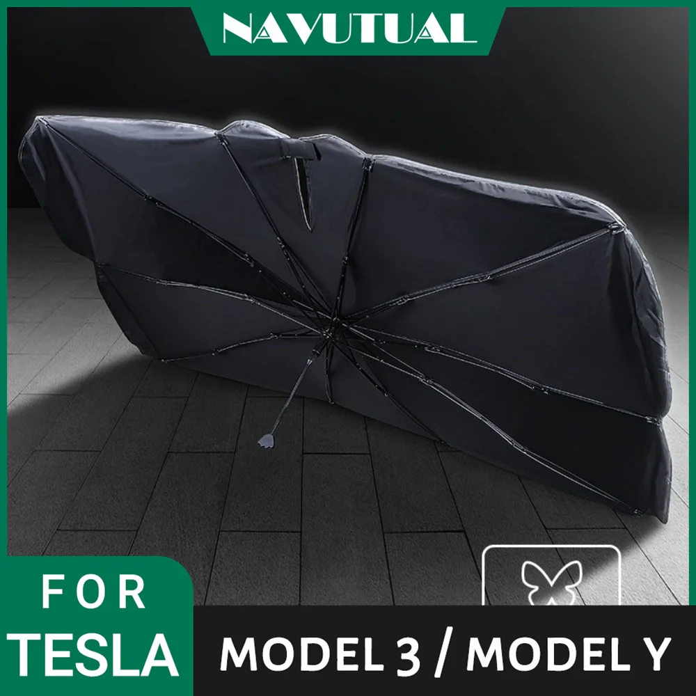 

For Tesla Model 3 Y S X Parasol Front Sun Visor Universal Front Sun Visor Sun For Camping Hiking Rest Accessories