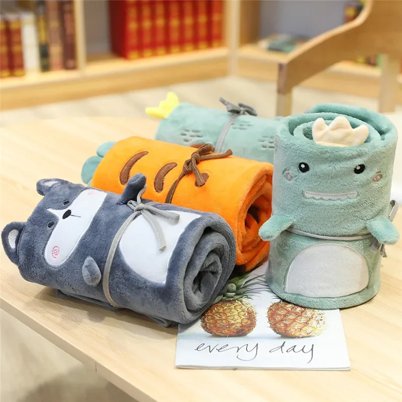 Baby Blankets Warm Fleece Thermal Newborn Soft Stroller Sleep Cover Cartoon Beanie Infant Bedding Swaddle Wrap Kids Bath Towel - 3
