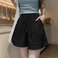 Qui Dry Sport orts Women's High Waist Loose Fit Casual Pants Korean Sle Straight Leg Five Inches Outerwear Summer New