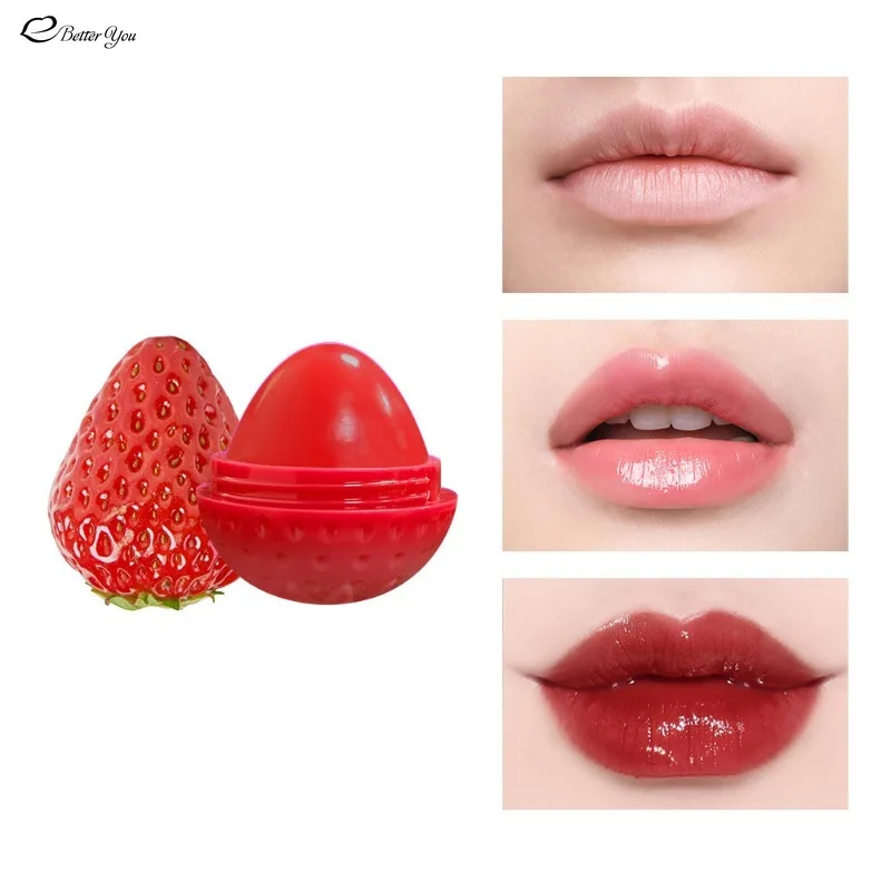 

1PC Strawberry Makeup Lipbalm Moisturizer Labial Glair Sweet Tast Lip Balm Cosmetics Lip Color Lipstick Lipgloss Lip
