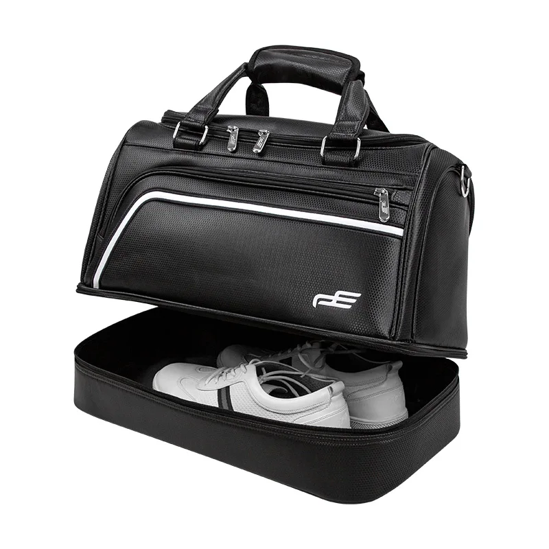 PLAYEAGLE Golf Boston Bag for Men Women PU Clothing Bag with Separated Shoes Compartment Sports Travel Aviation Luggage Bag