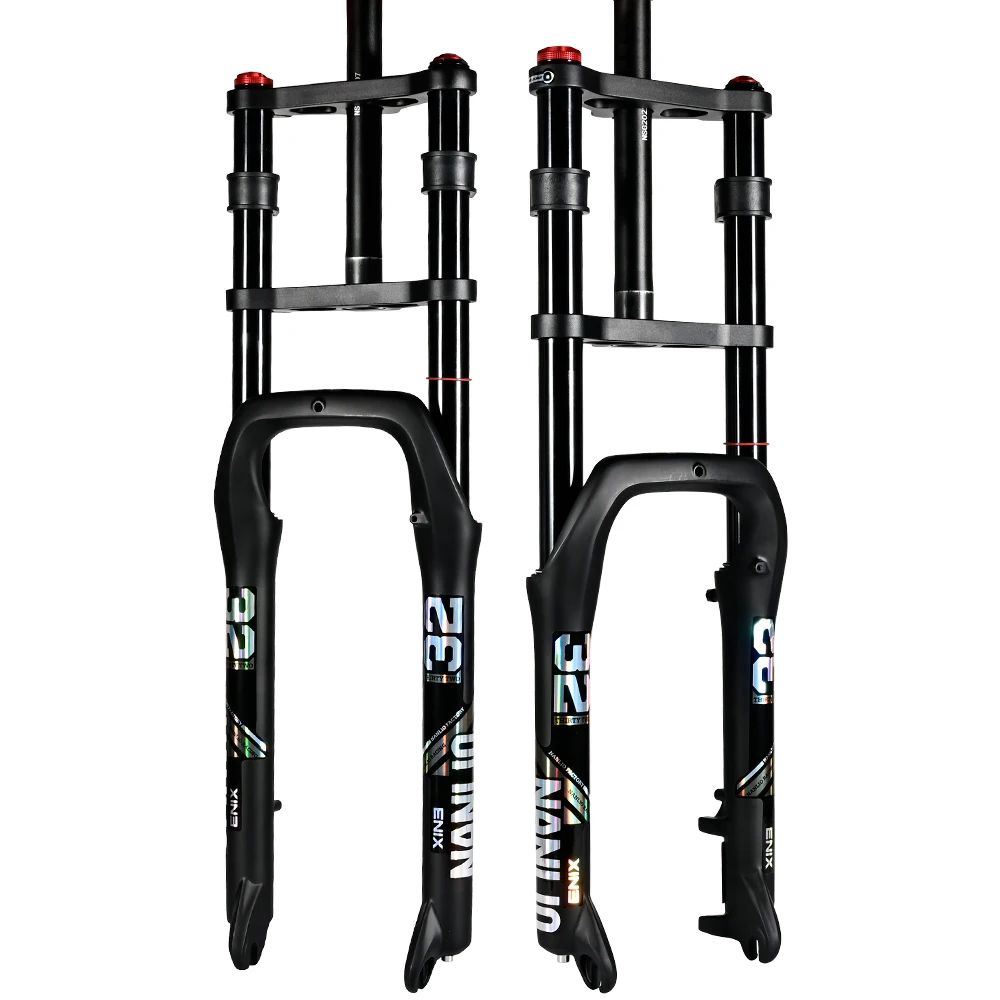 NANLIO Double Shoulder Air Suspension Fork, 20 26 Inch Fat Bike Snow E Bike MTB Fork 135x9mm Double Crown 34mm Tube - Image 5