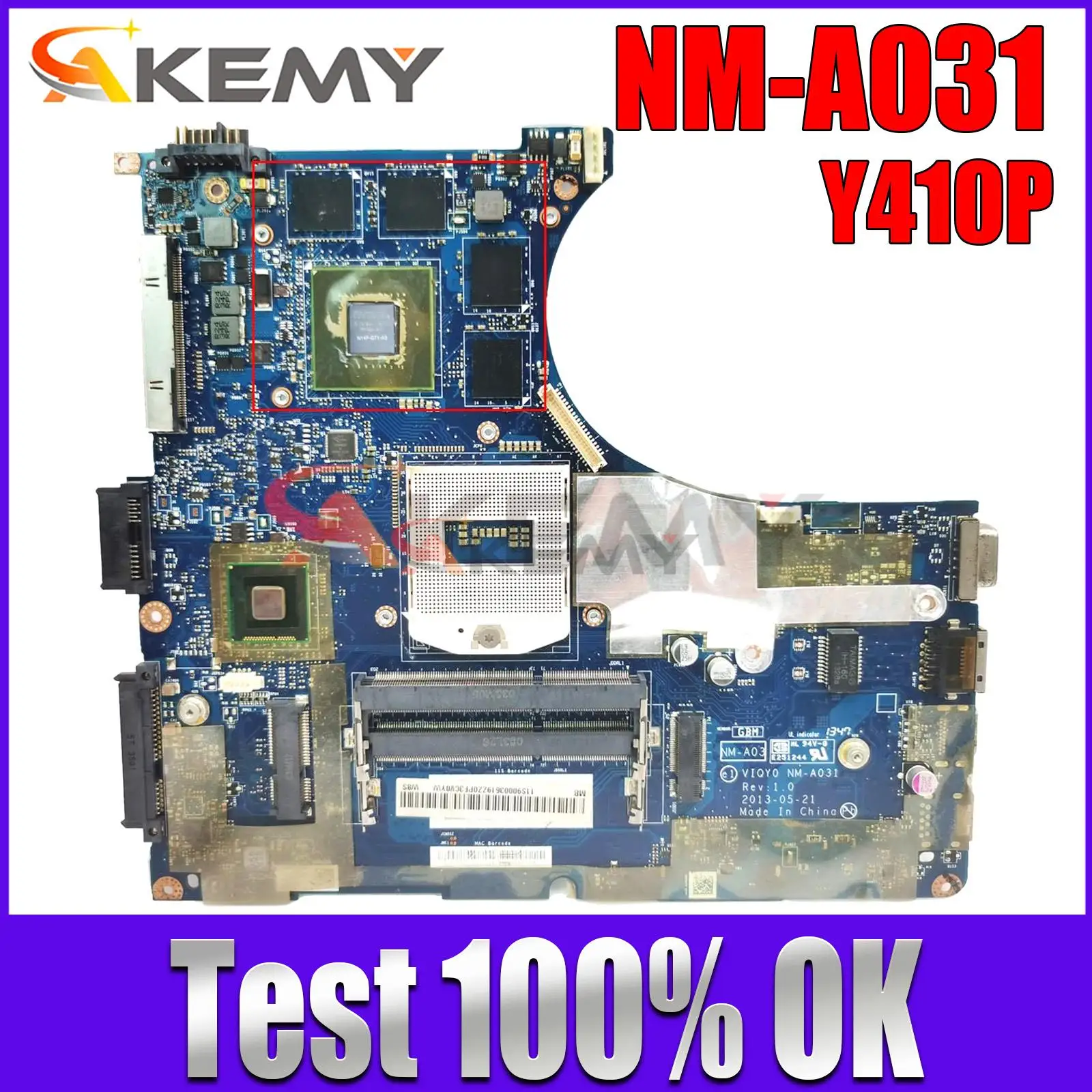 

For Lenovo Y410P Y430P Laptop Motherboard VIQY0 NM-A031 Motherboard PGA947 HM87 GPU GT750 GT755 GT850 2GB Tested 100% working