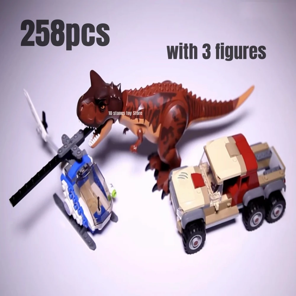 258Pcs Carnotaurus Dinosaur Chase Model Building Blocks Fit 76941 Mattoni Giocattoli Per Bambini Regalo Di Natale Di Compleanno