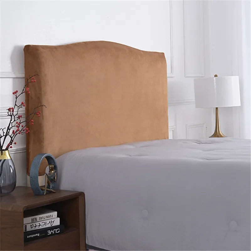 Elastic Velvet Bed Head Cover Soft All-inclusive Headboard Cover Dustproof Bed Back Dust Protector Home Decor velvet headboard cover bed headboard cover