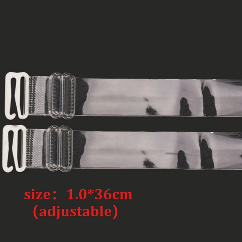 2/6/10pcs Invisible Clear Non-Slip Bra Straps Ultra-Thin Black Frosted Bra Belt Adjustable Shoulder Straps for Women Lingerie
