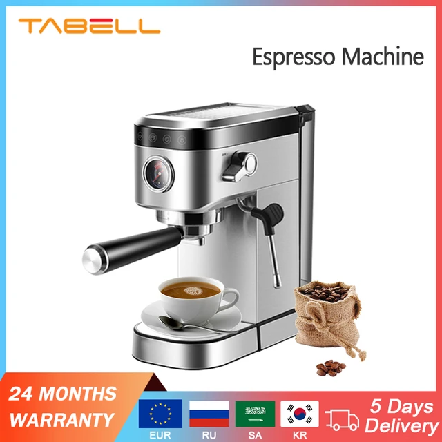 One Semi-automatic Household Espresso Machine With Steam Milk Frother, Imd  Touch Panel, Visual Pressure Gauge And Electronic Temperature Control