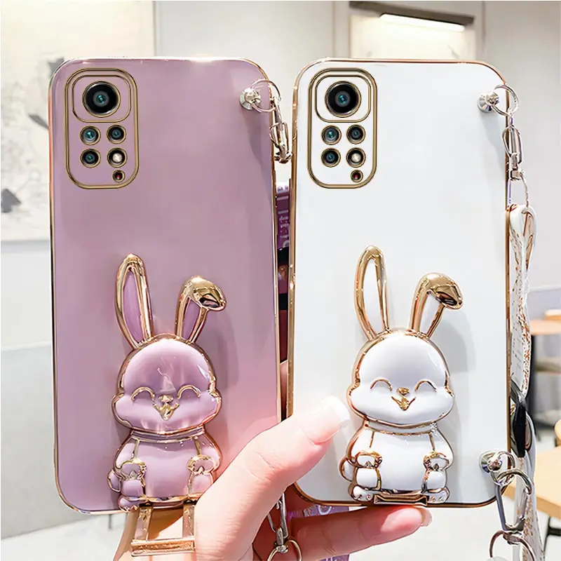 Rabbit Holder Lanyard Phone Case with Stand Strap Cover