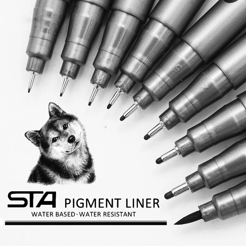 LL 1 PC Waterproof Fade Proof Micron PenTip Fine Liner Black Sketch Water Marker Pen for Manga Stationery Supplies | Канцтовары для