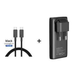 Ultra - Slim Foldable 65W GaN Wall Charger with USB - C Fast Charging - Black - line