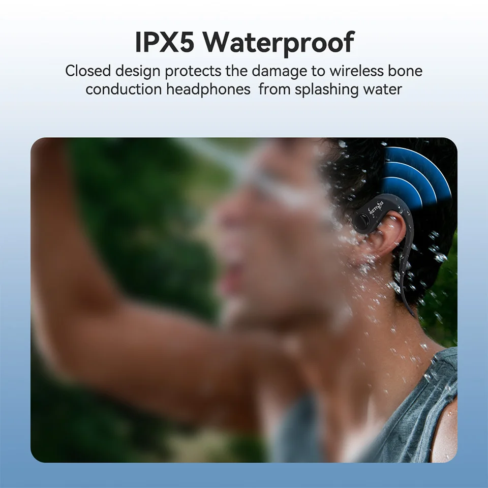 Retevis EWN002 Bone Conduction Headphone Open-Ear Wireless Headset Bluetooth 5.3 Waterproof Earpiece for Walkie Talkie RB89 RB37