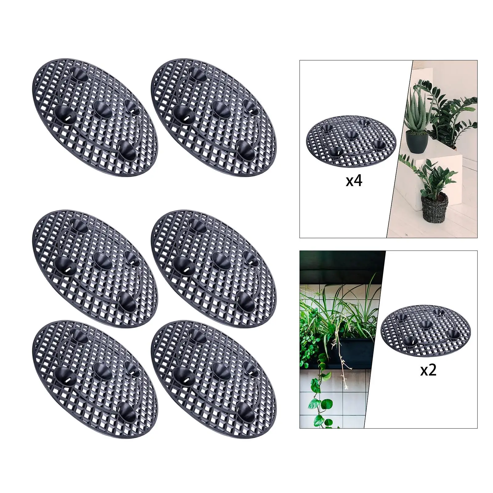 Heavy Duty Plant Stands for Fabric Pots Black Plant Pot Saucer 12" Level Pot Elevator for Outdoor Indoor Garden Patio