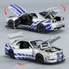 1:32 Nissan Skyline Ares GTR R34 Alloy Sports Car Model Diecast Metal Toy Racing Car Model Simulation Sound Light Childrens Gift 2