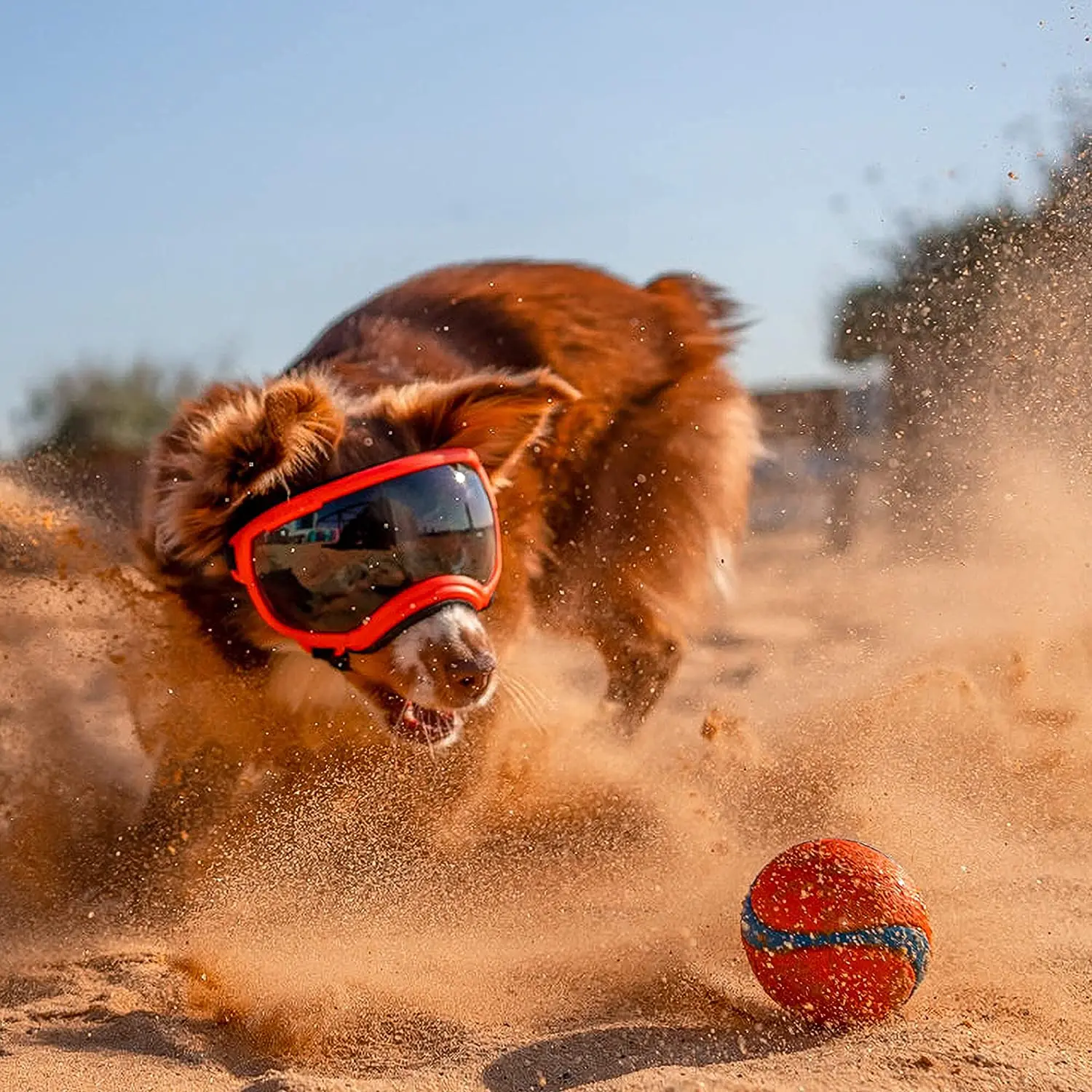 ATUBAN Dog Goggles Anti UV Strong Impact Resistance Adjustable Elastic Puppy Large Breed Dog Goggles Breathable Pet Sunglasses pet sunglasses