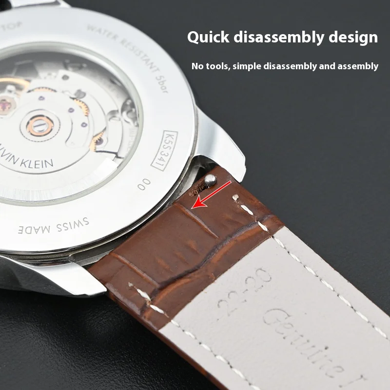 Universal Genuine Leather Quick Release Watch Band Strap - Premium Cowhide Bracelet