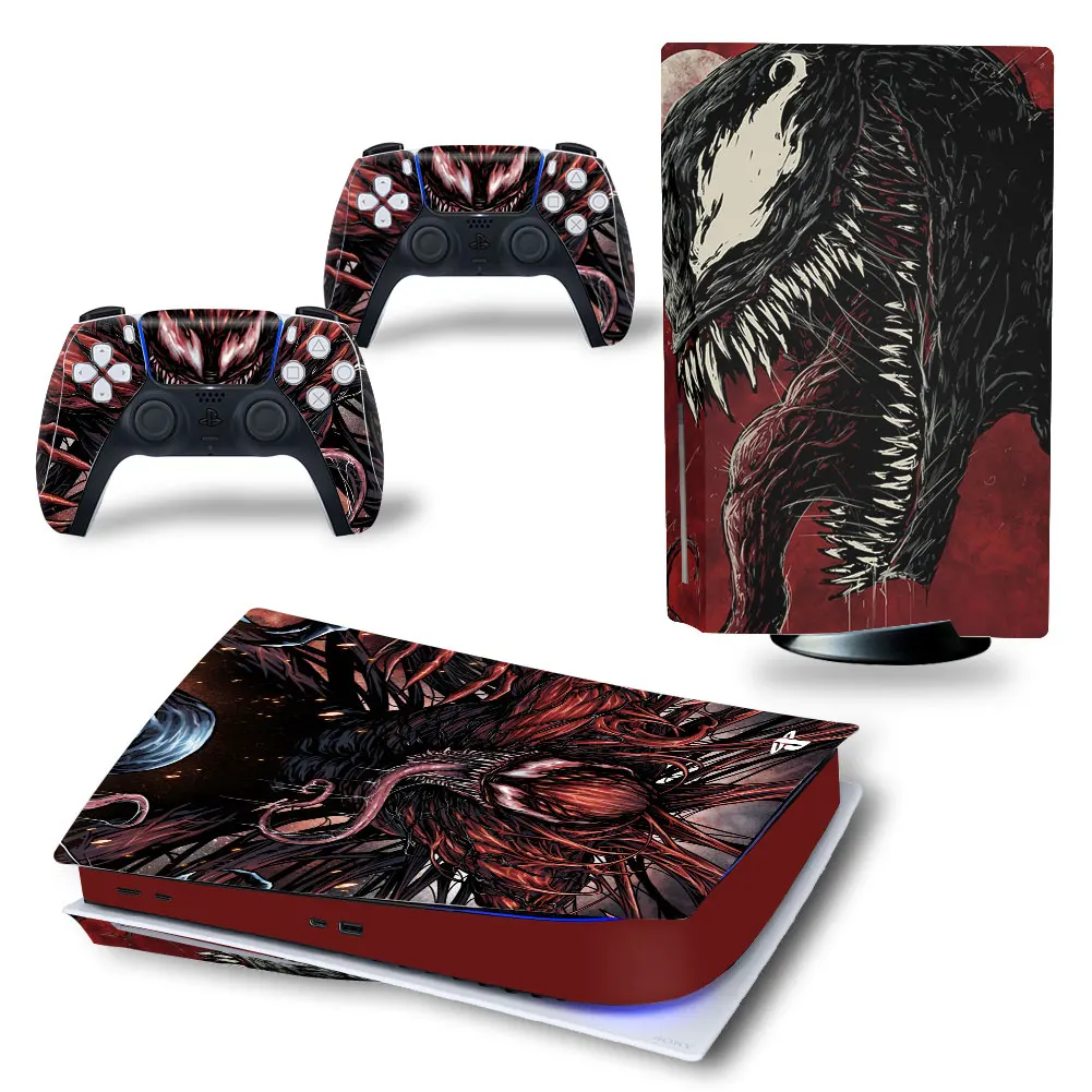 Marvel Venom PS5 Disc Edition Skin Sticker Cover Decal for PlayStation 5 Console and 2 Controllers PS5 Disc Skin Sticker Vinyl 