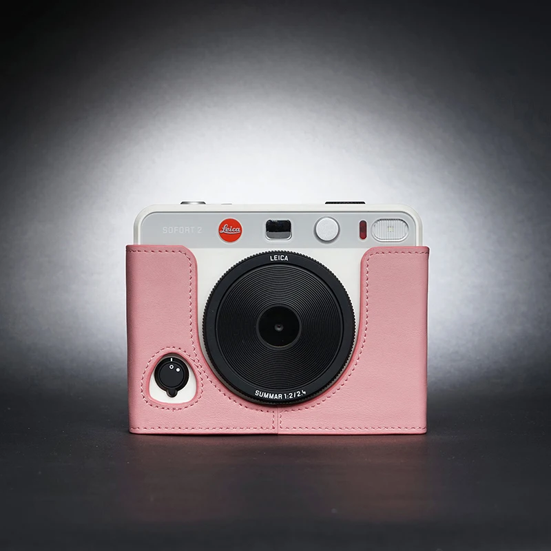Per Leica Sofort 2 Hademade In Vera Pelle Antiscivolo Derma Borsa In Pelle Custodia Protettiva Custodia Protettiva Apertura Porta Batteria