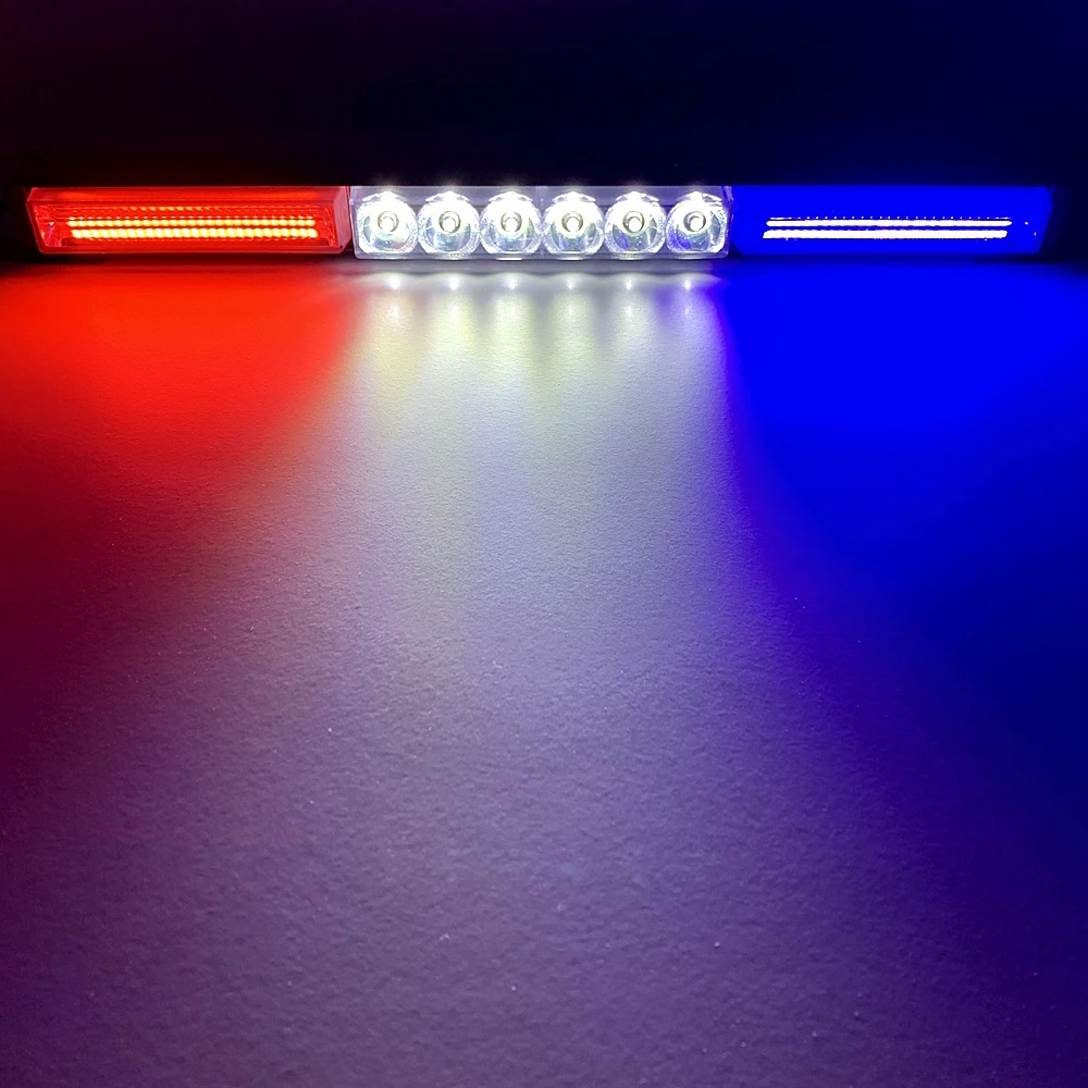 LED Warning Light Bar Police Car LED Strobe Emergency Light Beacon Autos Flashing Safety Signal Lamp Amber White 12/24V