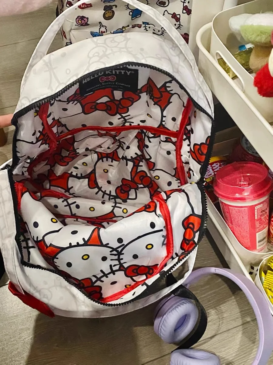 Kawaii Sanrio Hello Kitty Cartoon Anime Nylon Print Large Capacity X  Backpack Y2K Student Schoolbag Outdoor Travel Bag - AliExpress