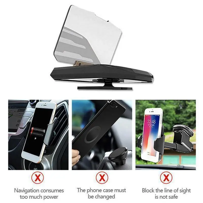 Windshield Screen Projector Car Projector Heads Up Display For Smartphone Reusable Car Mobile Phone Holder With HD Image