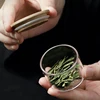 Mini Small Empty Tea Cans Organizer For Loose Tea Clear Glass Vial Storage Bottle Mason Spice Jars With Bamboo Lids Wholesale 4