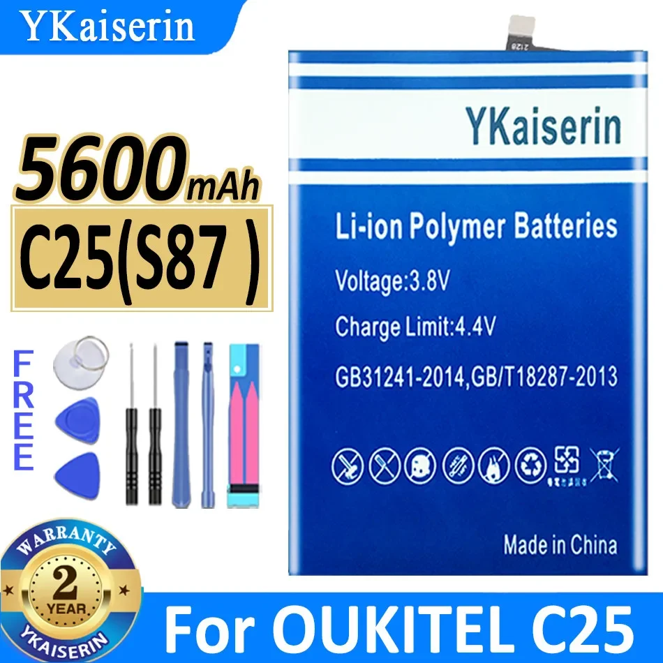 

YKaiserin New Production Date for OUKITEL C25 Batterij 5600mAh Long Standby Time for OUKITEL S87 Battery