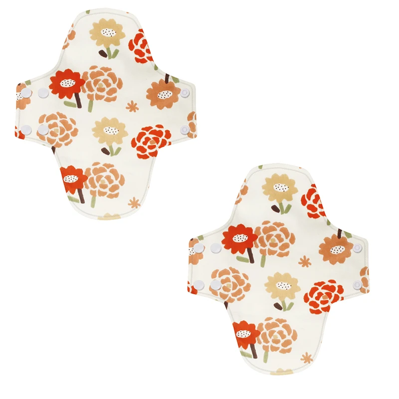 AIO 2Pcs22*28cm Washable Organic Sanitary Pads Reusable Menstrual Panty Graphene Liner Waterproof Mom Incontinence Cloth Napkins