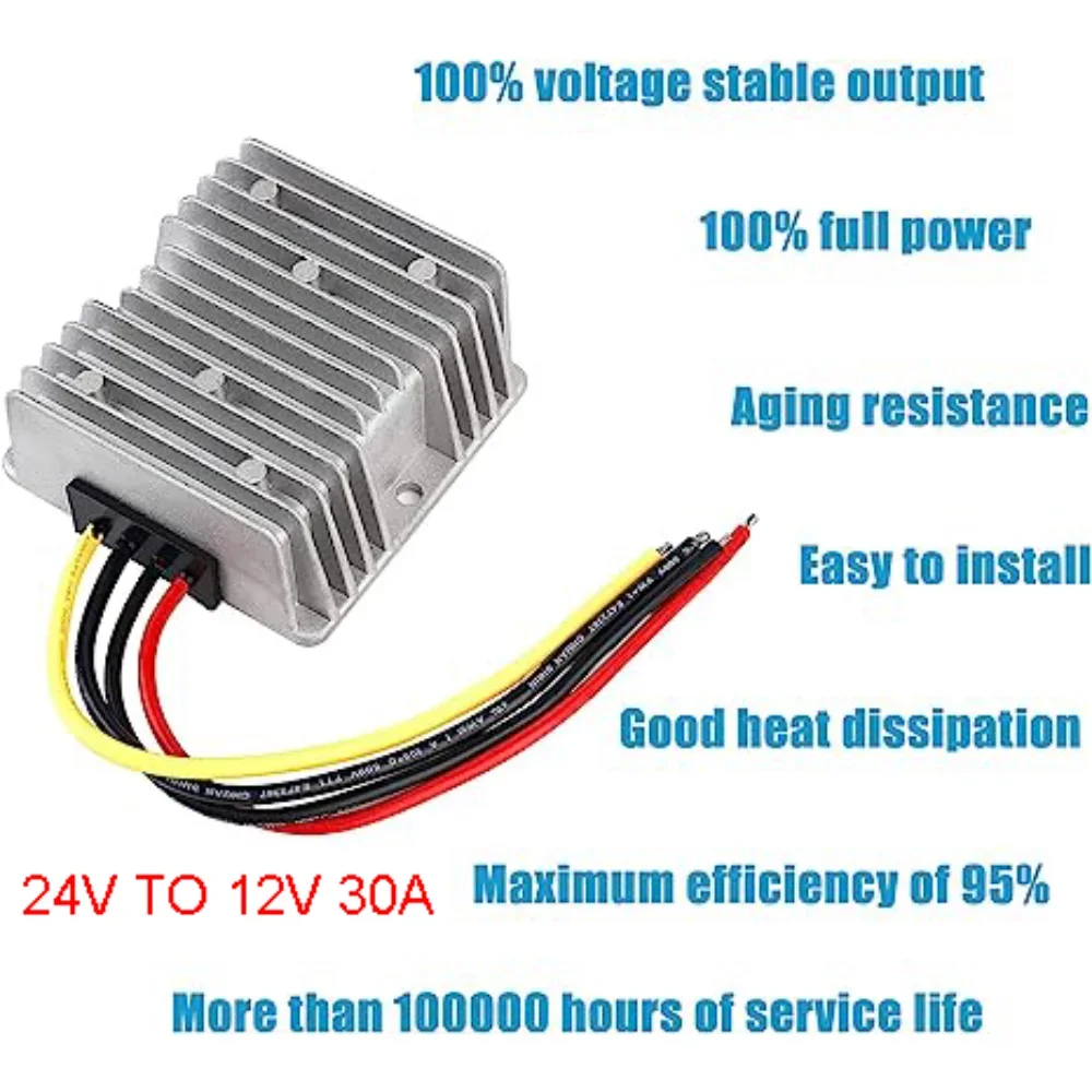 Conversor Step Down para Carros e Barcos Regulador de Tensão dc Buck 24v a 12v 10a 15a 20a 30a