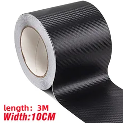 Enhanced 3D Nano Carbon Fiber Protective Film - Black, Waterproof, Anti-Scratch Tape for Car Bumpers and Doors (3D 10CMX3M)