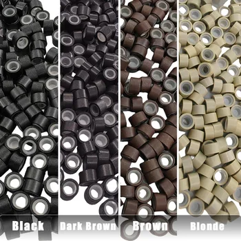 500 Pcs Micro Link Rings Beads for Hair Extensions 5mm Silicone Lined Beads Microlinks Hair Extensions Tool  503030