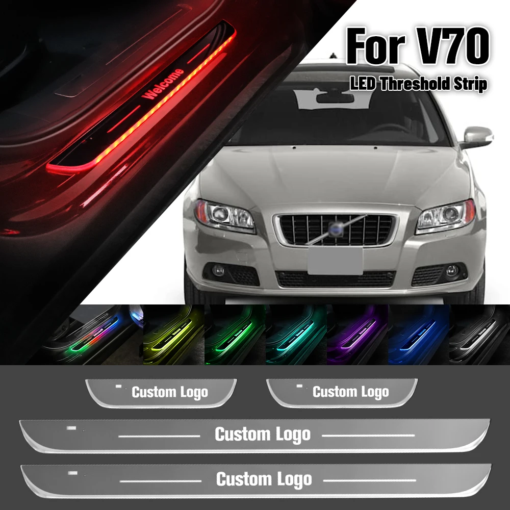 

For Volvo V70 MK1 MK2 MK3 1995-2016 Car Door Sill Light Customized Logo LED 2010 Welcome Threshold Pedal Lamp Accessories