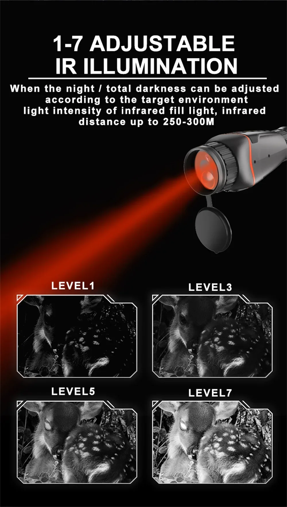 Monocular Night Vision Device 4K UHD Infrared Camera 8X Digital Light Zoom Hunti
