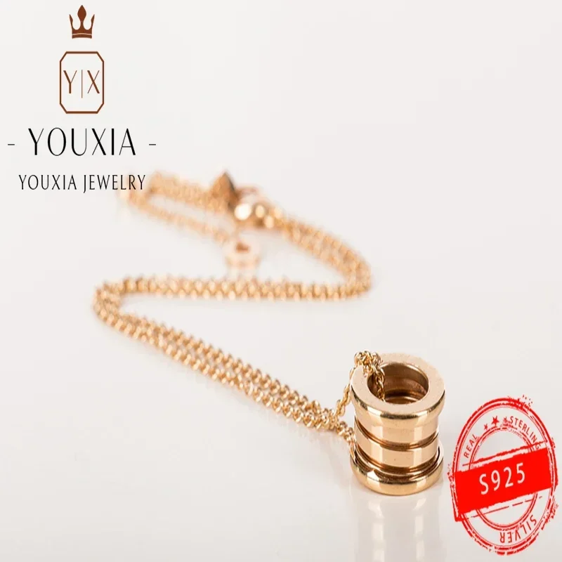 Hot selling European and American s925 Silver simple design fashion Couple springs Necklace Luxury Jewelry necklace for women