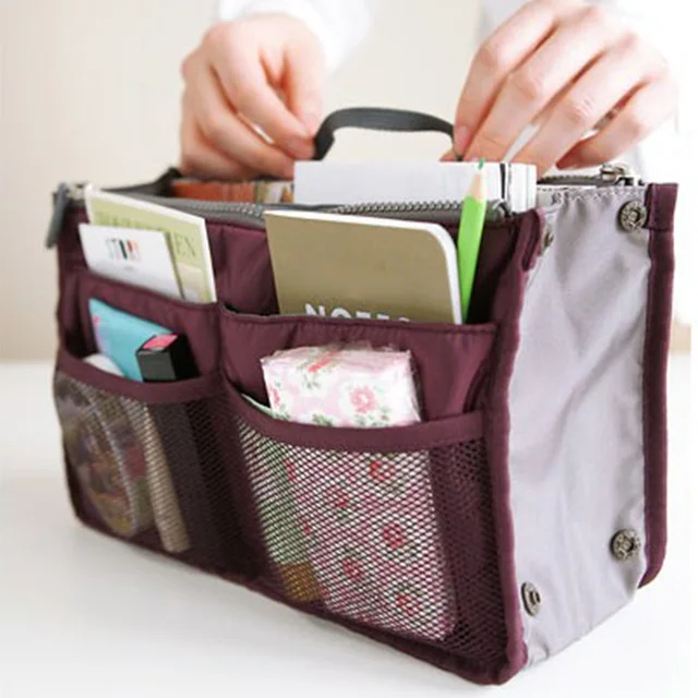 Szervező Beillesztő Táska Női Nejlon Utazási Betét Kézitáska Pénztárca Nagy Bélés Smink Kozmetikai Taci Tasak - Image 3