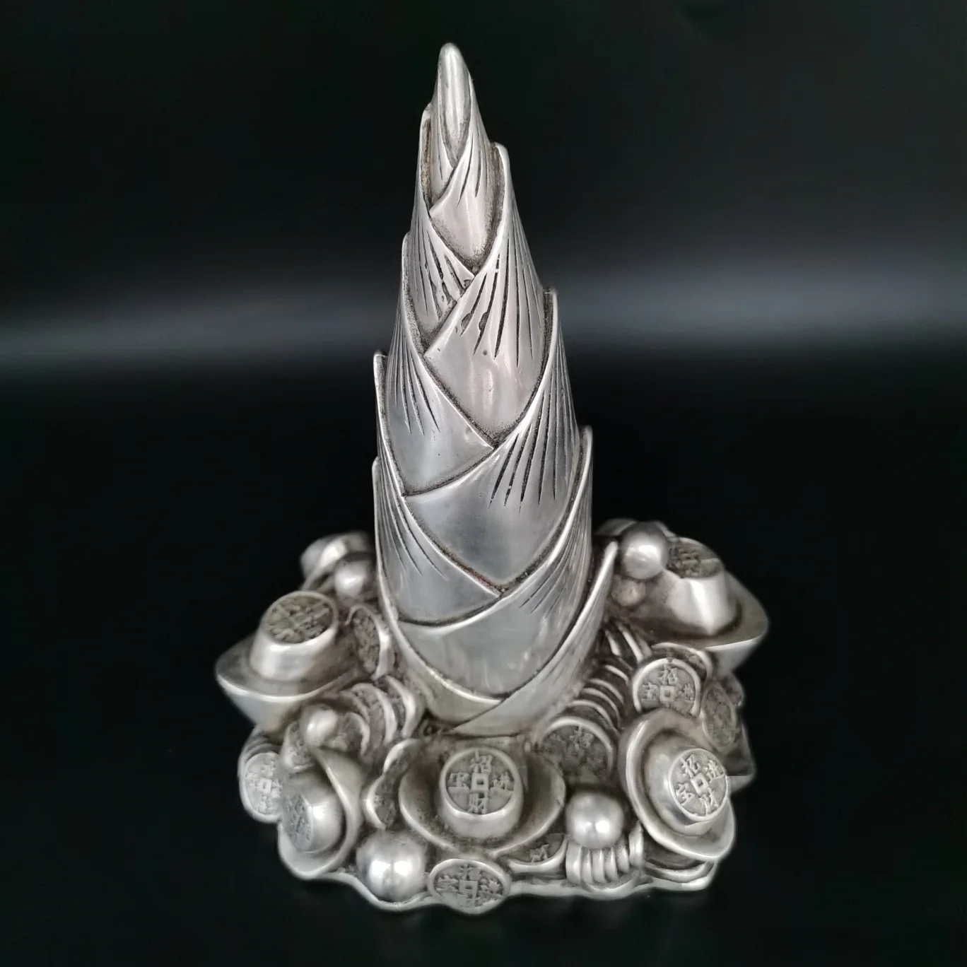 

Collect Chinese Elaboration Cupronickel Sculpture Auspicious Wealth“Rising Step By Step”Statue Metal Crafts Home Decoration