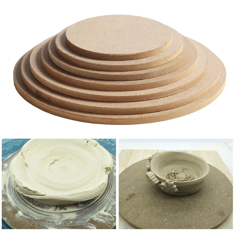 15-25cm Pottery Drying Board Wood Fiber Ceramic Turntable Board Pottery Art Sculpture Balanced Tray Plate Circular Density pottery sculpting tools,clay sculpting tools,pottery tools,clay craft tool