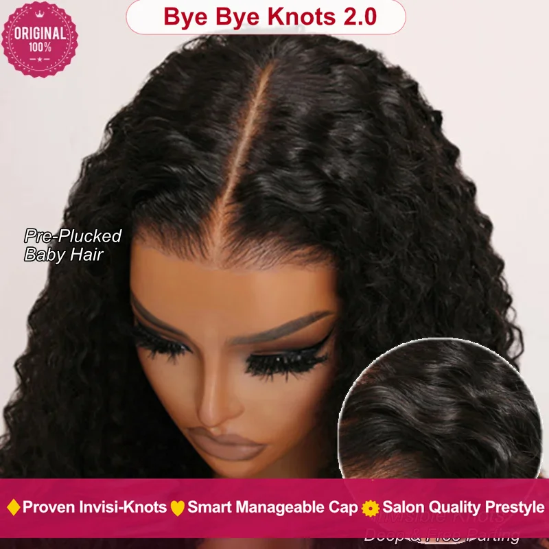 Human Hair Wig Lace Front Wig Human Hair Wigs 7X5 Bye Bye Knots Curly Glueless Human Hair Wig without Glue Transparent HD Lace Front Brazilian Human Hair Wig