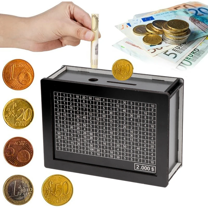 USD Reusable Piggy bank With Money Goal Counter DIY Saving Money Box Helps Saving Habit