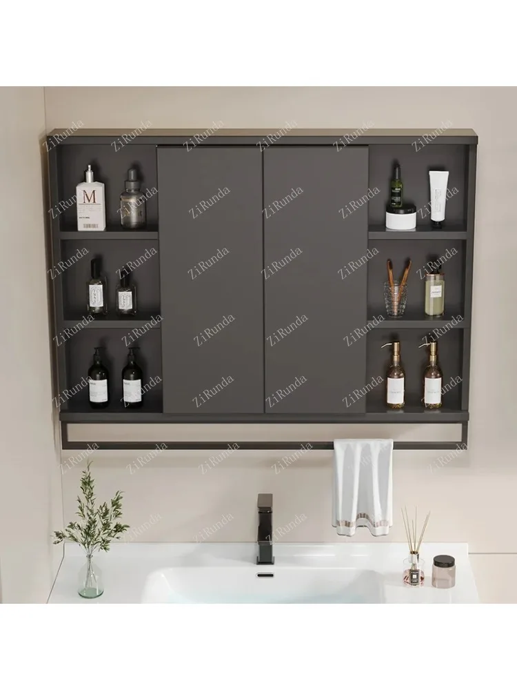 Smart Bathroom Mirror Cabinet Wall-mounted De-fog Storage Mirror Cabinet Simple Fashion Furniture Espejo Gabinete FYBC