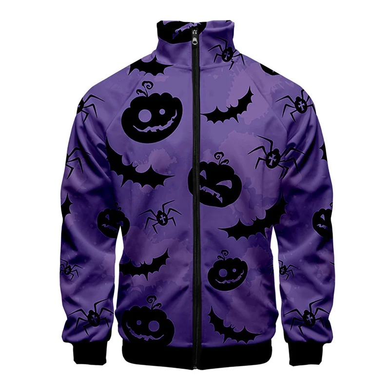 thumbnail image 1 of Chaqueta con estampado 3D de calabaza de Halloween para hombres y niños, camisetas de manga larga con personalidad, chaquetas de calle de gran tamaño con cremallera, abrigo, ropa, 1 of 4