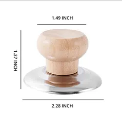 Solid Wood Handle Stainless Steel Pot Lid - Anti-Scalding Cookware Accessory (1pc Lid cap)