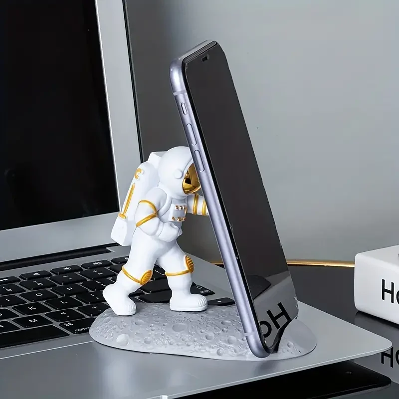 Astronaut Mobile Phone Stand: Spaceman Desk Decoration & Smartphone Bracket Ornaments
