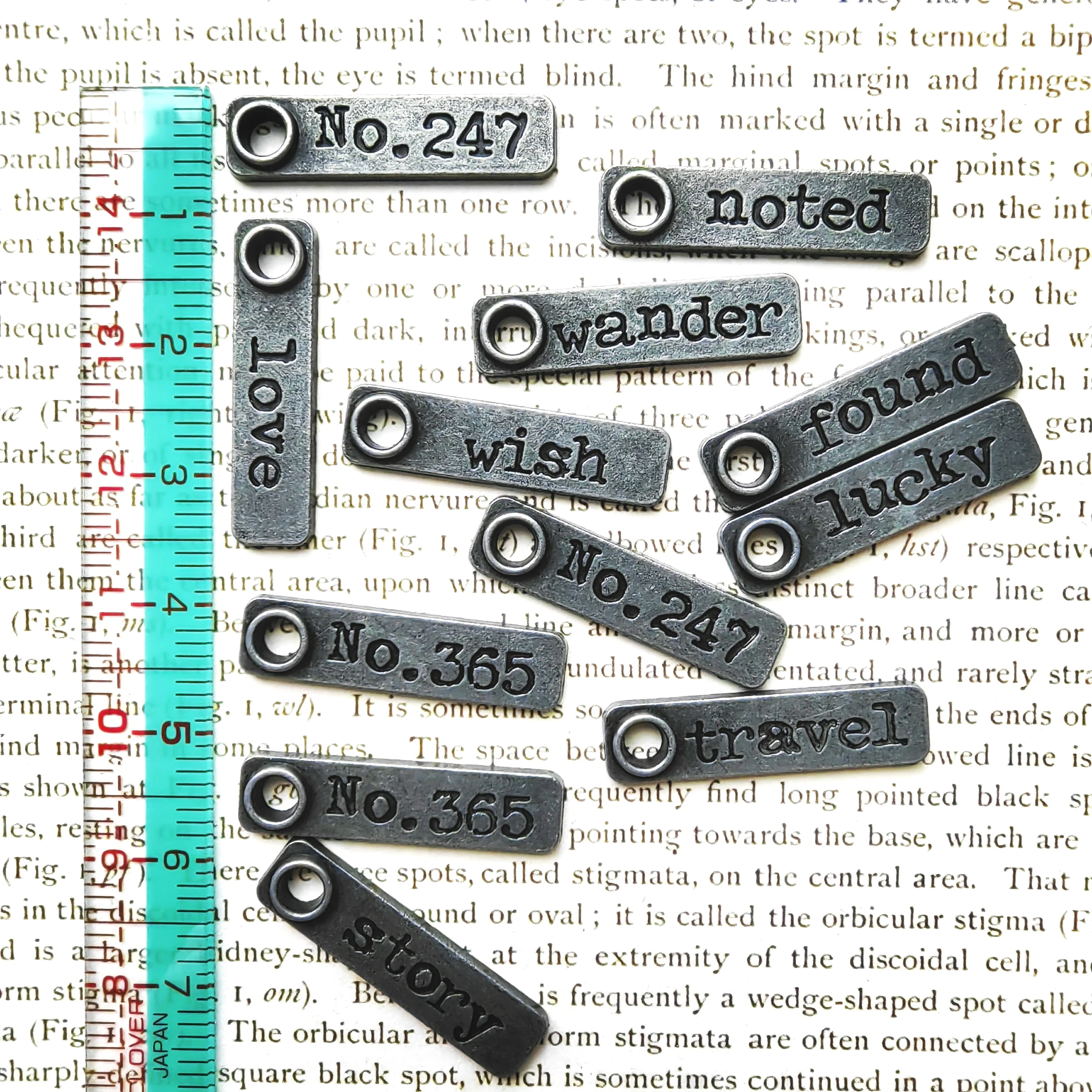 Metal Accessories Retro Tiny Words Junk Journal Scrapbook metal bookmark metal brads scrapbooking decoration