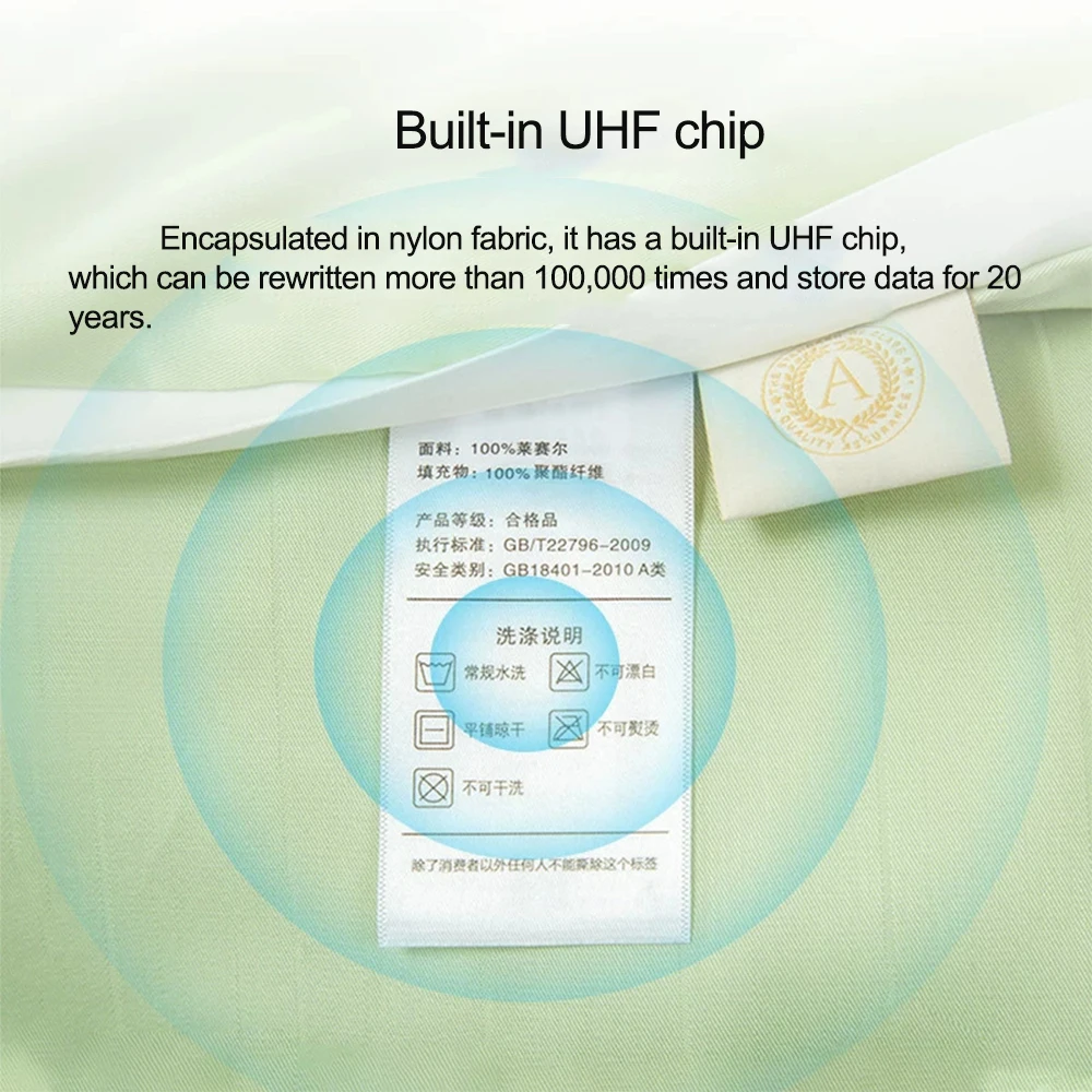 RFID UHF 나일론 천 전자 라벨 세탁 가능한 나일론 패브릭 세탁 태그 NXP U8 U9 칩 높은 내세탁성 860-960MHz 20PCS