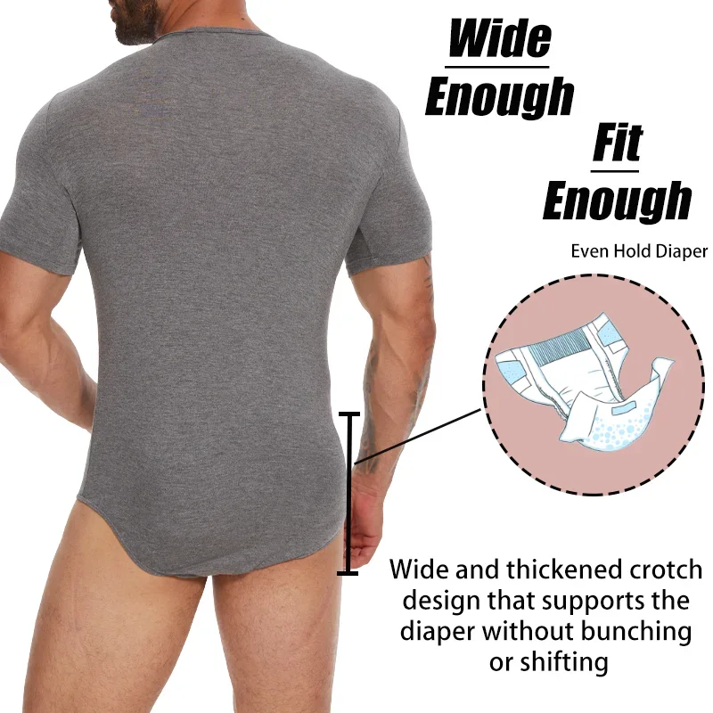 Men Bodysuits Shapewear Bodysuit for Men Tummy Control Flat Belly Leotard Short Underwear Round Neck Undershirt Soft Breathable Sleepwear