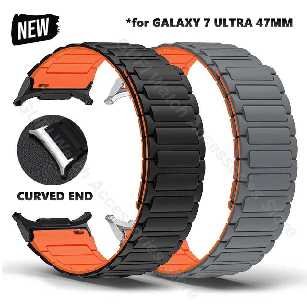 삼성 갤럭시 워치용 마그네틱 루프 실리콘 밴드, 갤럭시 울트라 7 47mm 곡선 끝, 갭 없음, 한국 남성 스트랩 